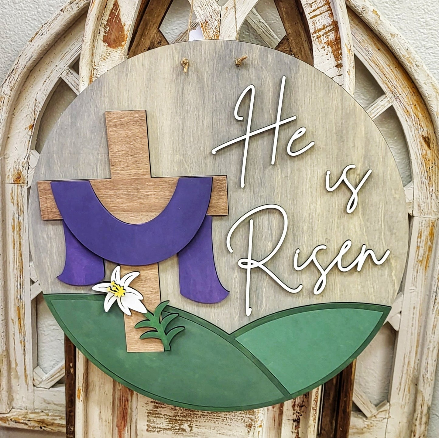 DIY He is Risen Door Hanger