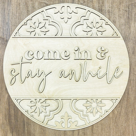 DIY Come In & Stay Awhile Door Hanger