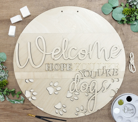 DIY Hope You Like Dogs Door Hanger