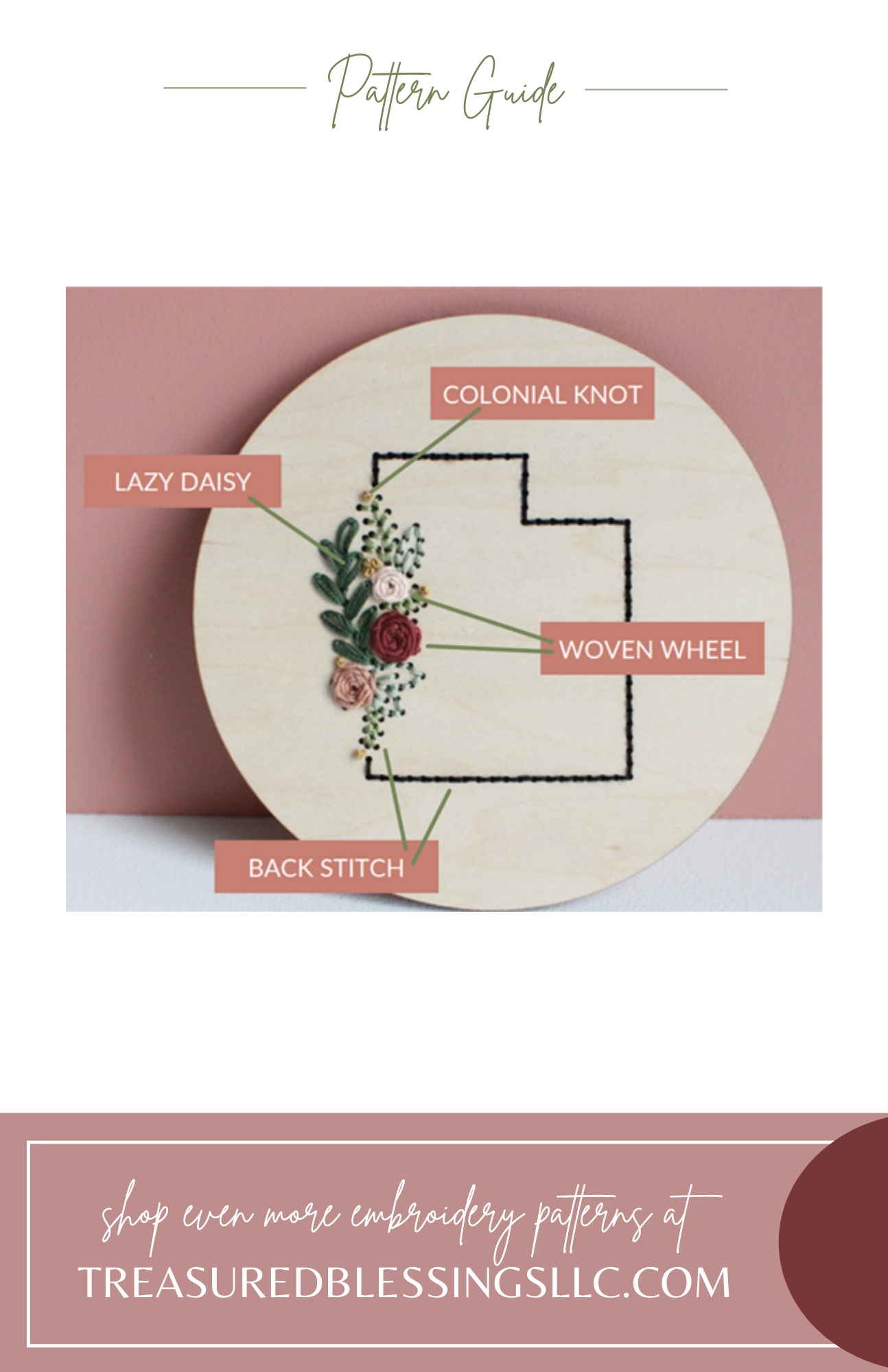 Wood Embroidery Kit - States Floral: Arizona