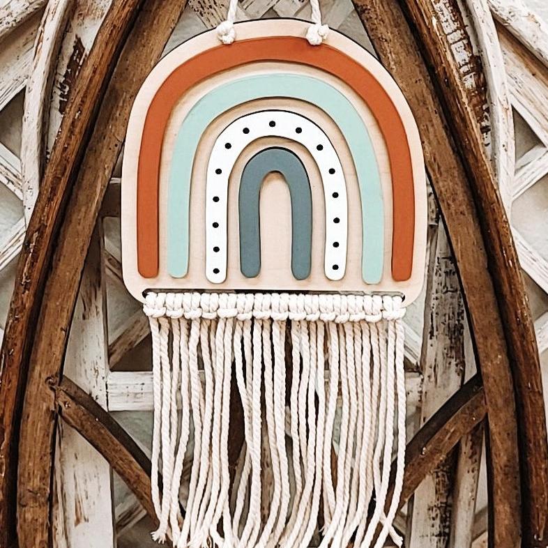 DIY Boho Rainbow Macrame Hanger