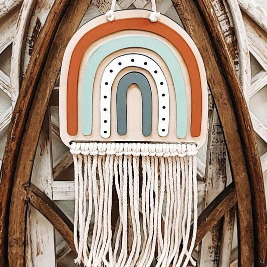 DIY Boho Rainbow Macrame Hanger