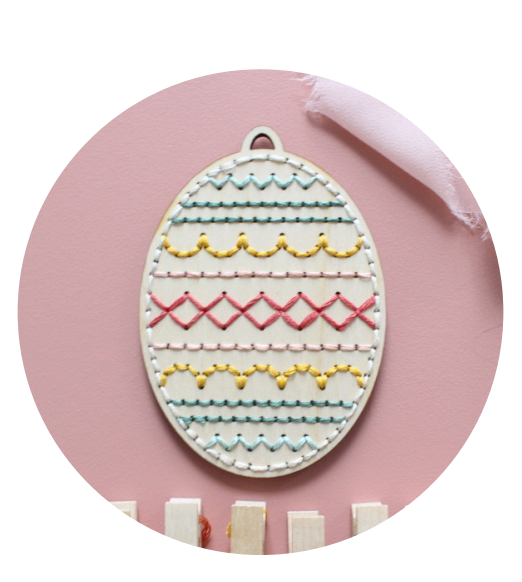 Wood Embroidery Kit - Easter: Egg 1