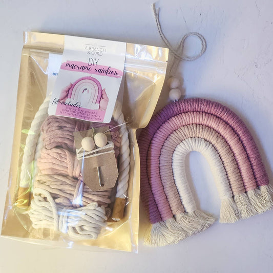 DIY Macrame Rainbow Kit - Sweet Pink