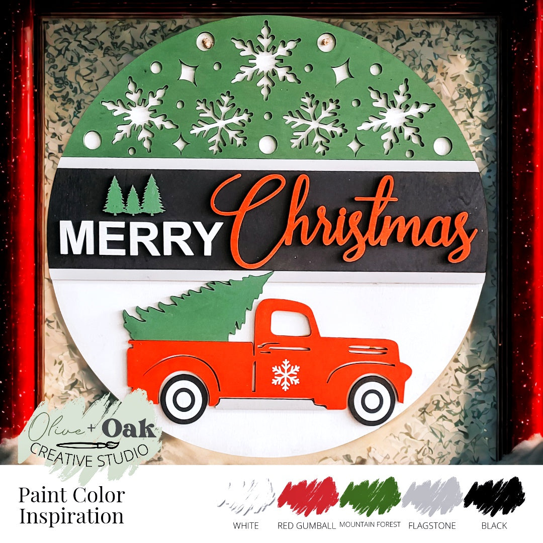 DIY Merry Christmas Truck Door Hanger