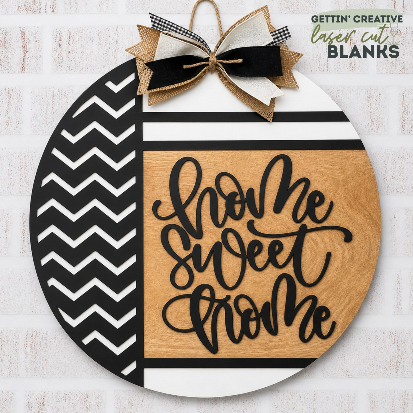 Home Sweet Home Half Chevron DH
