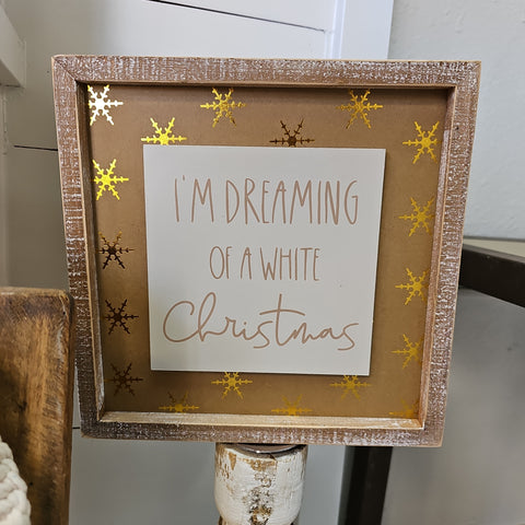 White Christmas Framed Sign