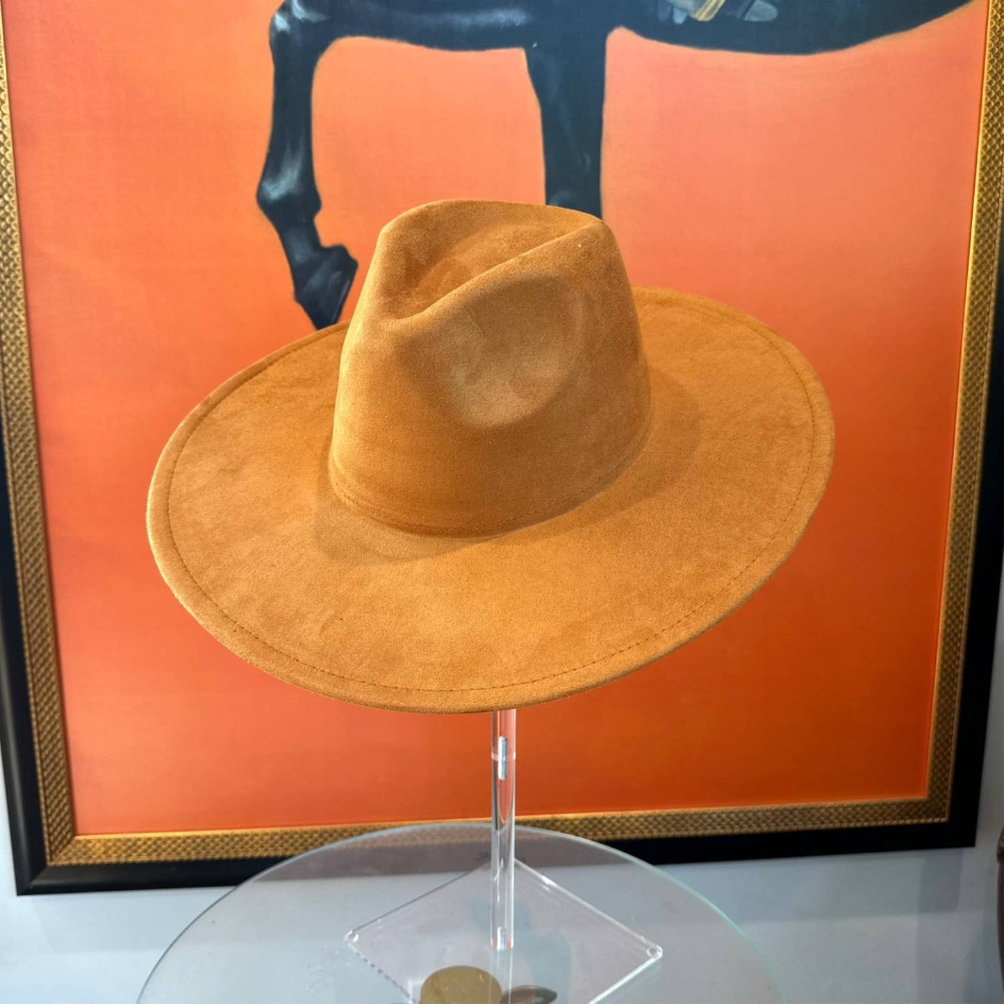 Wide Brim Suede - Caramel