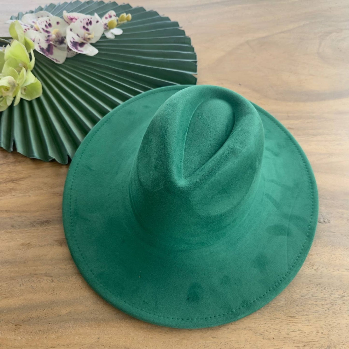 Wide Brim Suede - Jade Green