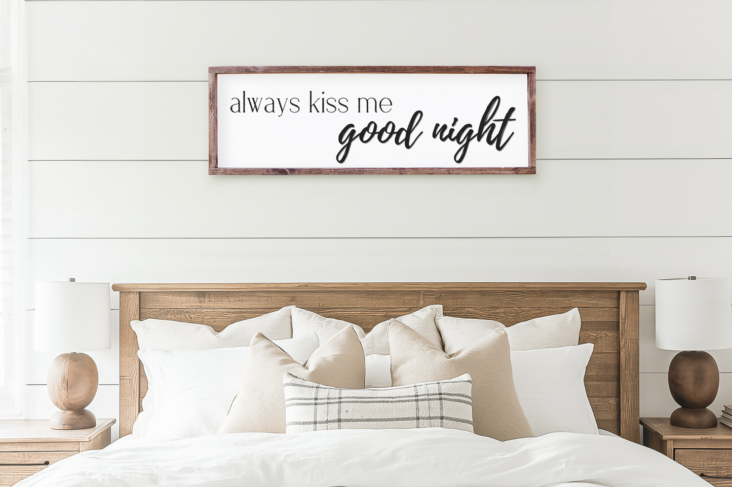 DIY Always Kiss Me Goodnight Framed Sign