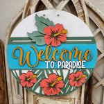 DIY Welcome to Paradise Door Hanger