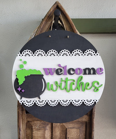 DIY Welcome Witches Door Hanger