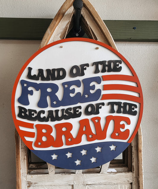 DIY Land of the Free Door Hanger