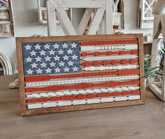 DIY Spindle Flag Sign