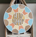 DIY Hello Summer Sun Quilt Door Hanger