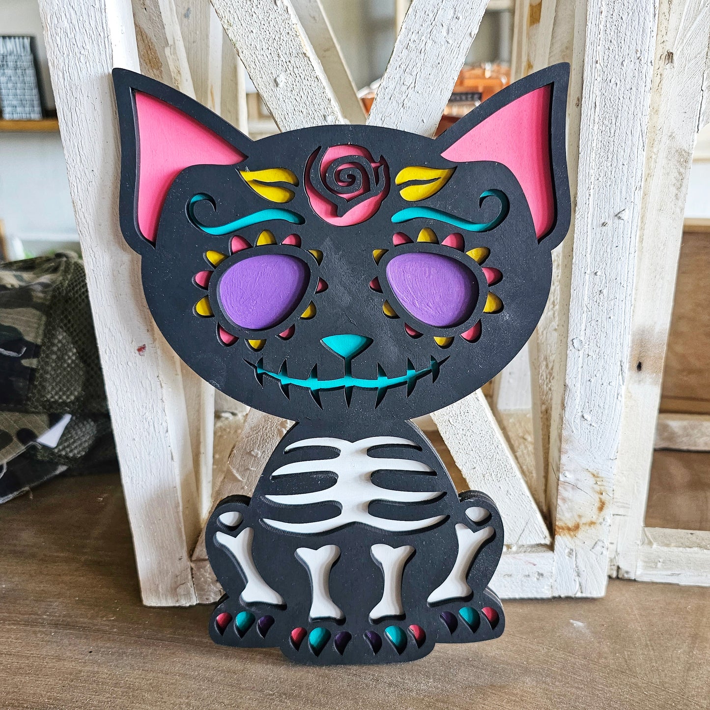 Dia de Los Gato Mini Sign