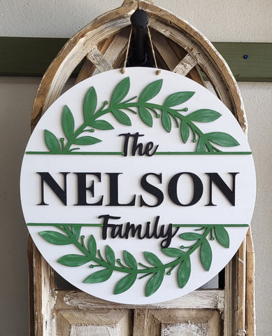 DIY Personalized Family Wreath Door Hanger