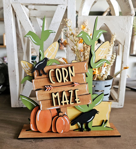 DIY Corn Maze Shelf Sitter