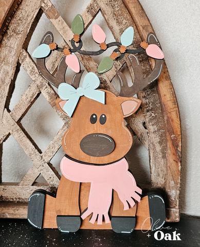 DIY Mini Miss Reindeer Shelf Sitter