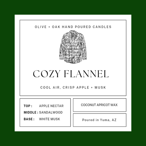 Cozy Flannel - Olive + Oak 16 oz Candle