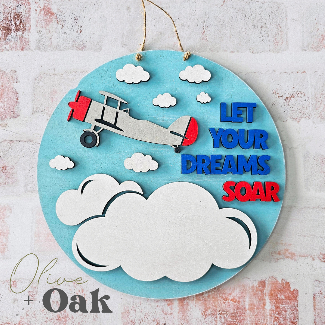 DIY Let Your Dreams Soar Airplane Round Hanger