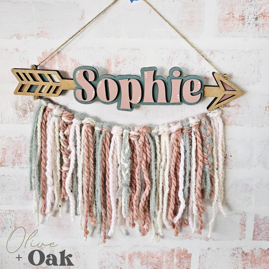 Personalized Boho Arrow Wall Hanger