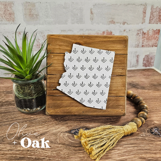 Boho Arrows Arizona - Stained Slat Box Sign