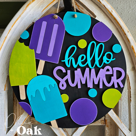 DIY Hello Summer Popsicles Door Hanger