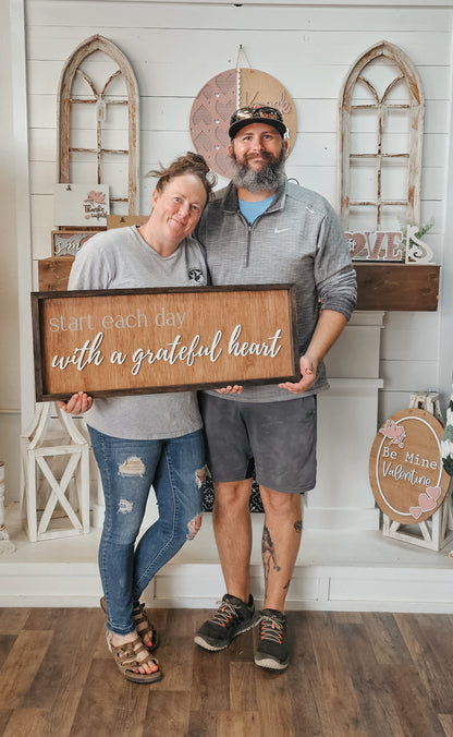 DIY Start Each Day Framed Sign