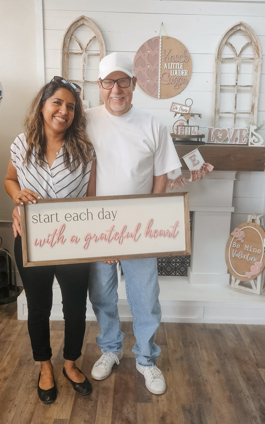 DIY Start Each Day Framed Sign