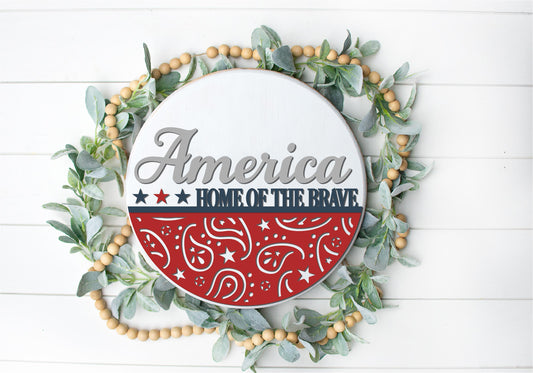 DIY Home of the Brave Door Hanger