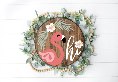 DIY Hi Flamingo Door Hanger