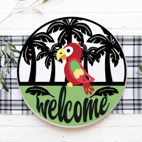 DIY Parrot Welcome Door Hanger