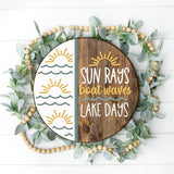 DIY Sun Rays Boat Waves Lake Days Door Hanger