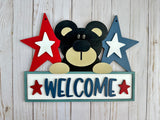 DIY Patriotic Welcome Bear Door Hanger