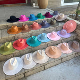 Best seller Fashion Classic Wide Brim Suede Premium  Hat : Hot Pink / ONE SIZE