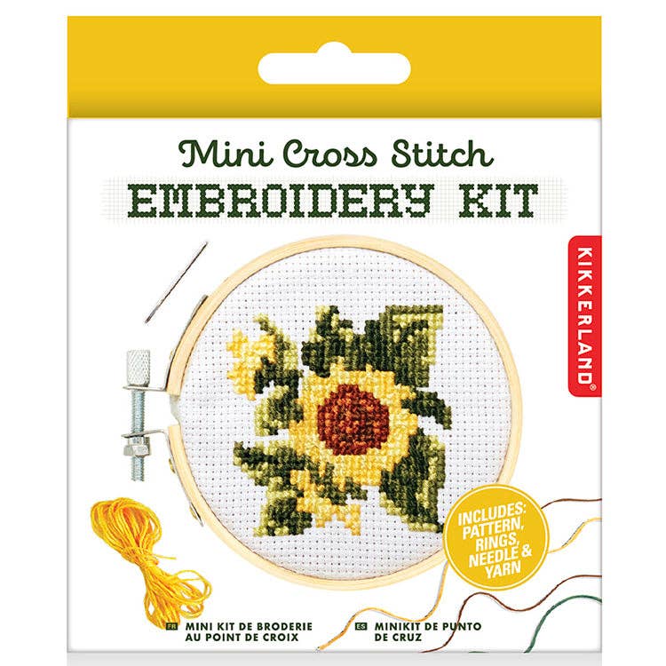 Mini Cross Stitch Embroidery Kit - Sunflower