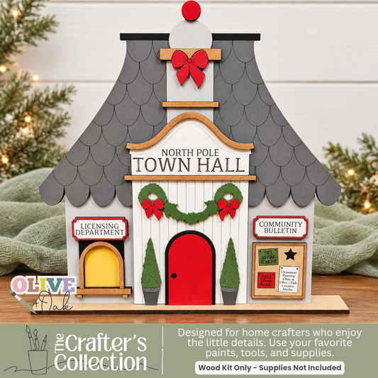 Town Hall Christmas Village Wood Kit