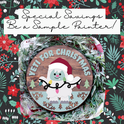 DIY Yeti for Christmas Door Hanger
