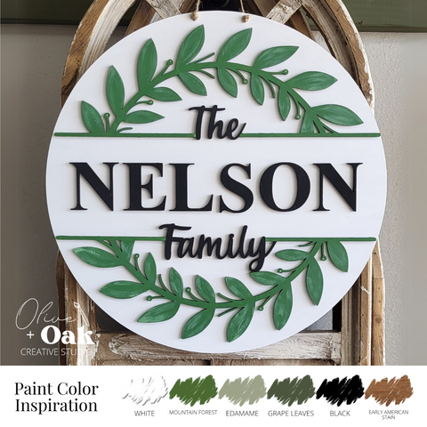 12" DIY Personalized Family Wreath Door Hanger