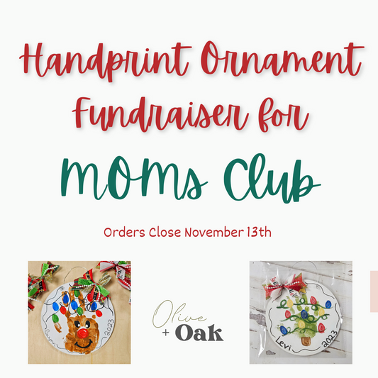 MOMs Club Handprint Ornament Fundraiser