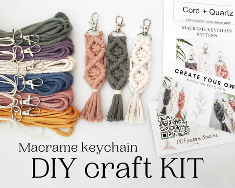 DIY Macrame Keychain Kit - Pink