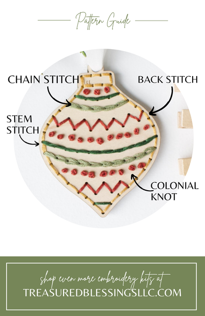 Wood Embroidery Kit - Ornament 3
