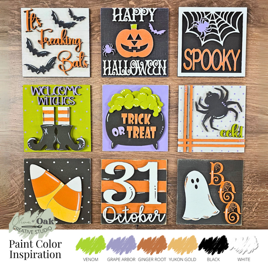 DIY Mini Halloween Square Signs *Inserts ONLY*