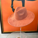 Best seller Fashion Classic Wide Brim Suede Premium  Hat : Hot Pink / ONE SIZE
