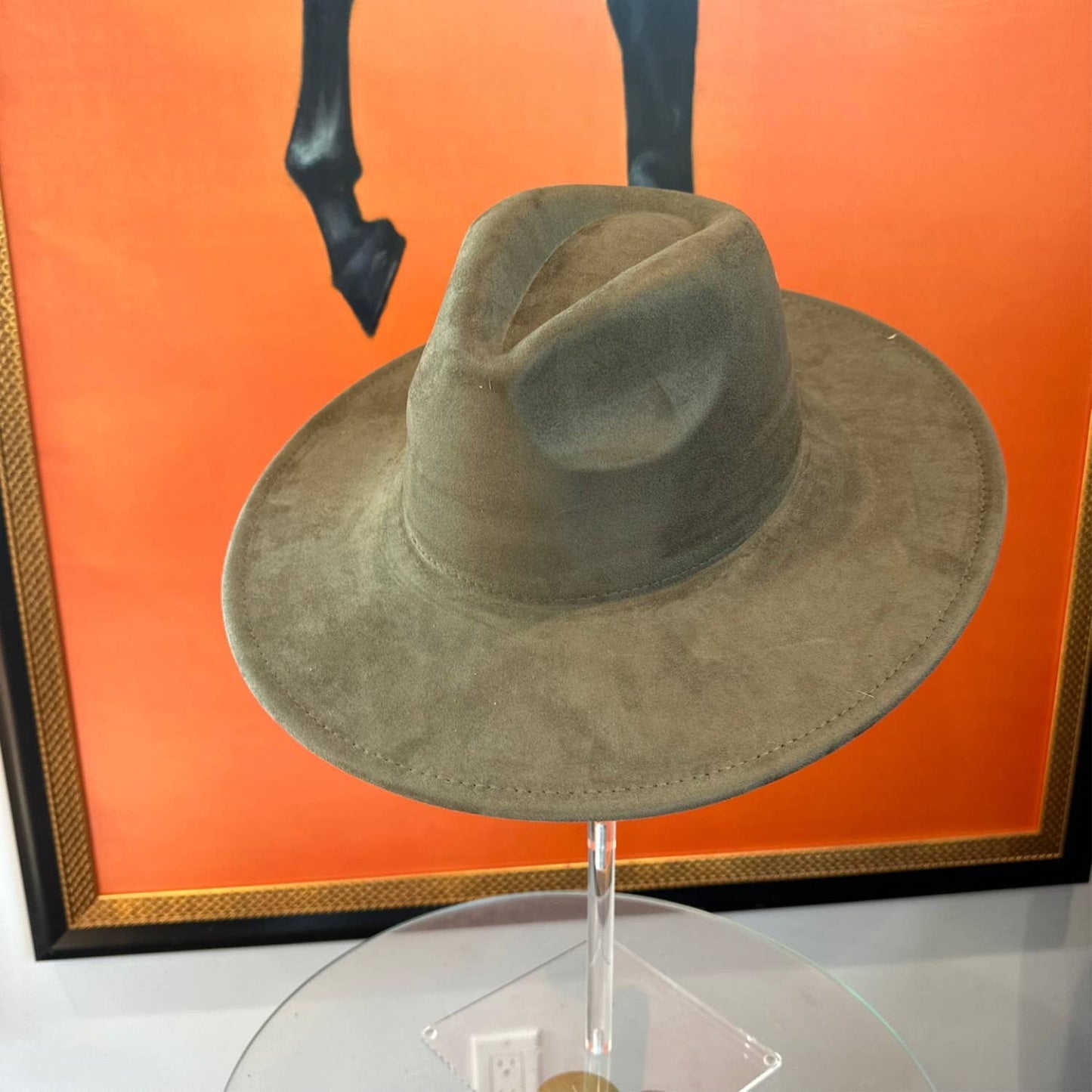 Wide Brim Suede - Olive