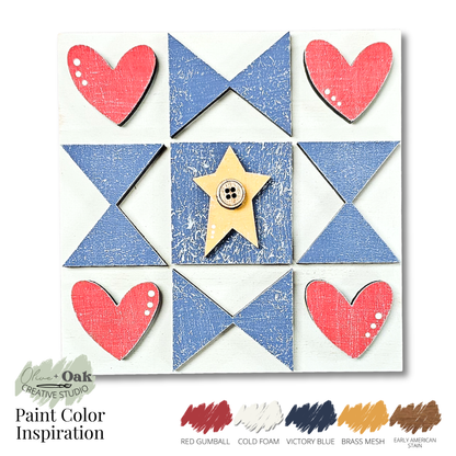 DIY Mini Raggedy Prim Patriot Square Tiles *Inserts ONLY*
