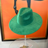 Best seller Fashion Classic Wide Brim Suede Premium  Hat : Hot Pink / ONE SIZE