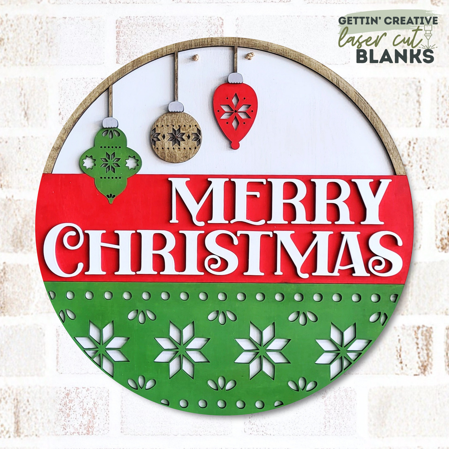Merry Christmas Ornament Trio DH