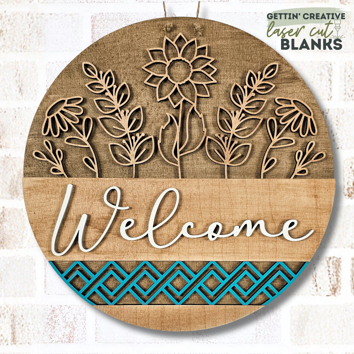 Welcome Line Art Florals DH